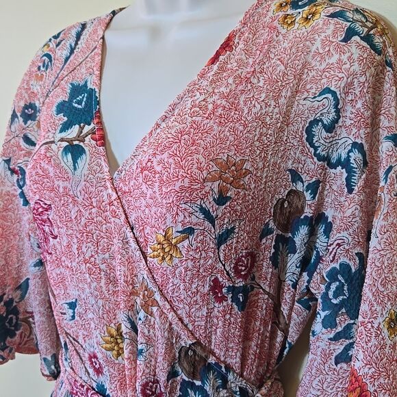 Anthropologie Maeve Adelaid Floral Wrap Dress XS Flutter Fairy Baby Shower - Picture 10 of 16